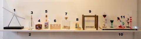 close up of display case with numbers