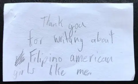 hand written note to Erin