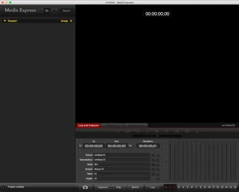 Log and Capture screen from Media Express