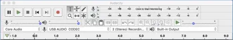 screenshot showing Audacity settings for vinyl
