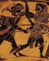 close-up of an ancient greek pot