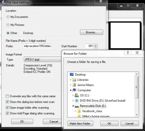 Scanner save screenshot