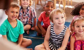 Children listening to a story