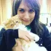 librarian holding a cat