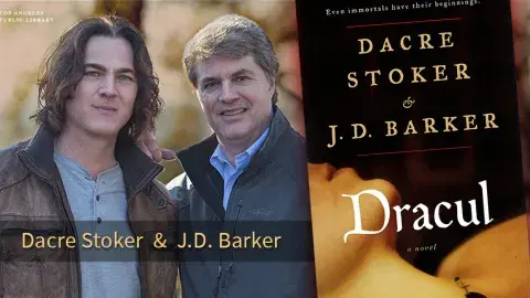 Dacre Stoker with J.D. Barker and the book Dracul