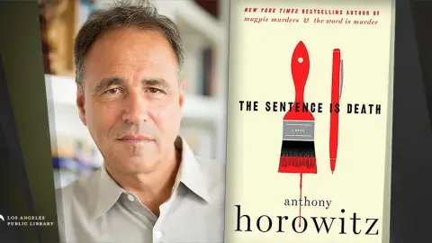 Anthony Horowitz and his latest Mystery series book, The Sentence is Death.