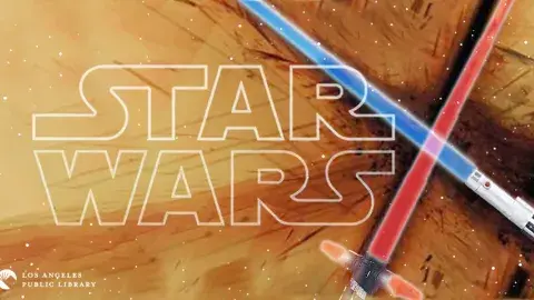 Star Wars header with lightsabers