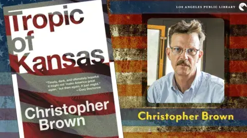book cover of Tropic of Kansas and author photo of Christopher Brown
