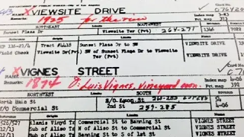 Entry from Bernice Kimball's "Streets of Los Angeles"