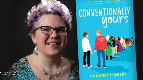 Author Annabeth Albert and her latest novel, Conventionally Yours