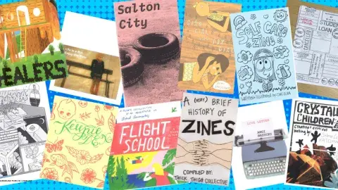 Collage of zines