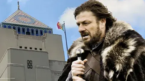 John Snow in front of Central Library