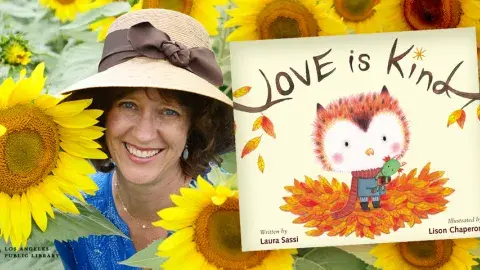 Author Laura Sassi and her latest book, Love is Kind