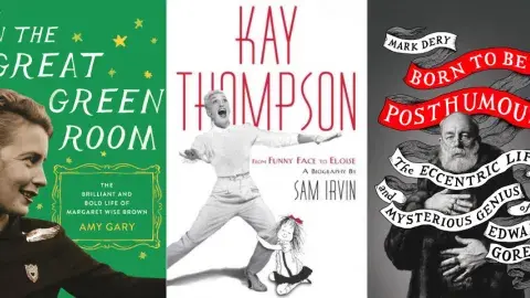 Collage of books about children's authors