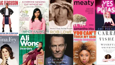 Collage of autobiographical audiobooks
