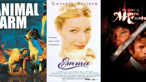 Collage of films adapted from classic books