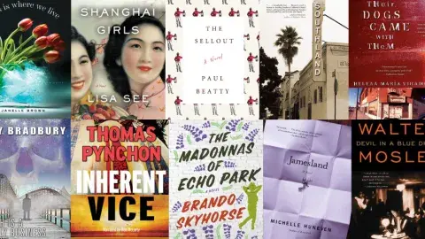 Collage of books based on Los Angeles neighborhoods