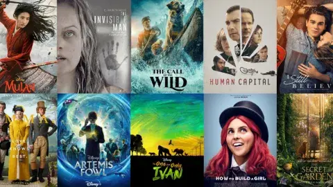 Collage of films adapted from books