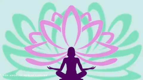 Lotus Flower and Yoga silhouette