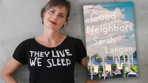 Author Sarah Lagan and her latest novel, Good Neighbor