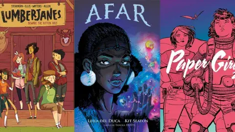 3 comic book covers featuring women