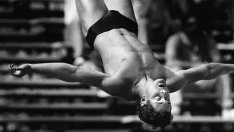 Greg Louganis mid dive