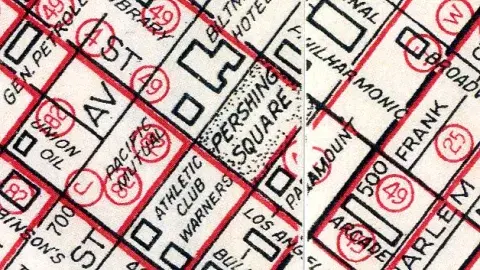 Downtown Los Angeles, George Coupland Thomas, Thomas Brothers Map Company, 1946.
