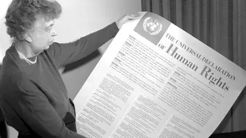 Declaration of Human Rights Drafting Committee Chair, Eleanor Roosevelt "Universal Declaration of Human Rights" by United Nations Photo is licensed under CC BY-NC-ND 2.0