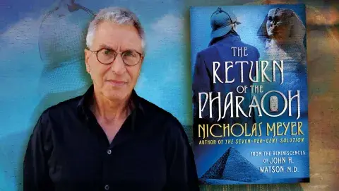 Author Nicholas Meyer and his latest book, The Return of the Pharaoh