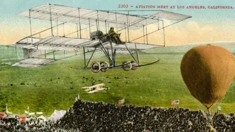 Postcard commemorating the first International Air Meet in the United States.