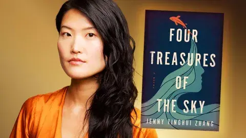 Author Jenny Tinghui Zhang and her debut novel, Four Treasures of the Sky