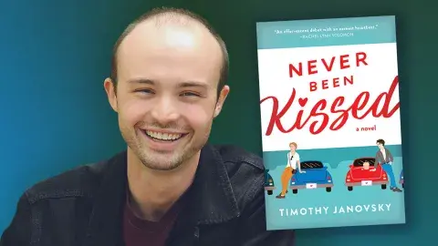 Author Timothy Janovsky and his latest novel, Never Been Kissed