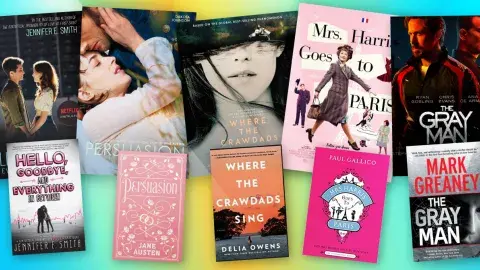 Collage of upcoming films adapted from books