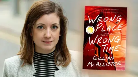 Author Gillian McAllister and her latest book, Wrong Place, Wrong Time