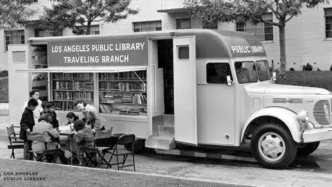 Los Angeles Public Library Traveling Branch in 1949