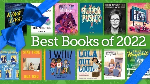 Collage of some best books of 2022 with gift bow