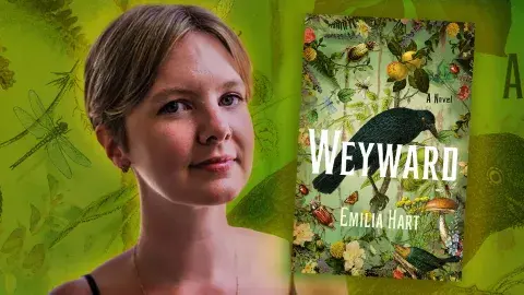 Author Emilia Hart and her debut novel, Weyward