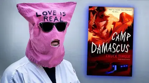 Author Chuck Tingle and his latest novel, Camp Damascus
