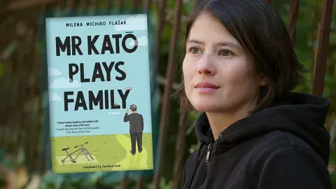Author Milena Michiko Flašar and her latest novel, Mr. Kato Plays Family