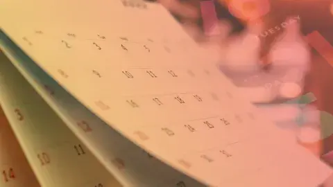 a desk calender flipped open