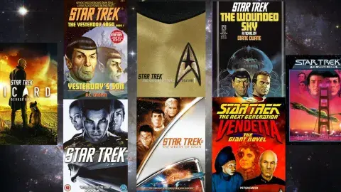 Collage of some Star Trek books and movies