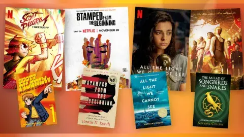 Collage of films adapted from books