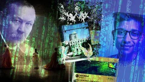Illustration collage of images relating to post