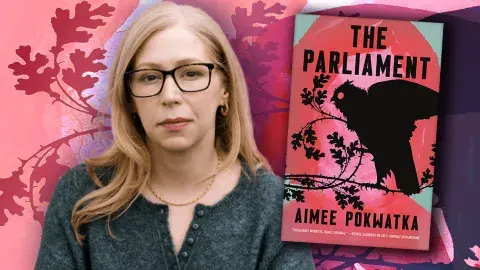 Author Aimee Pokwatka and her latest novel, The Parliament