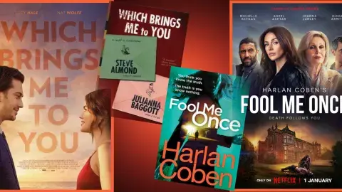 2 movie posters and 2 covers of the books they came from