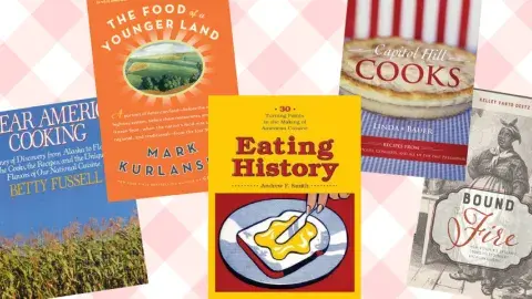 Collage of American cuisine books