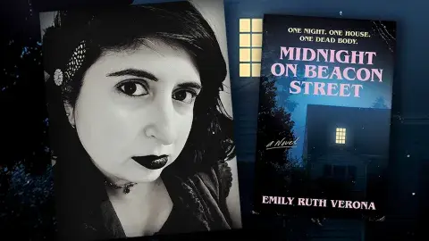 Author Emily Ruth Verona and her debut novel, Midnight on Beacon Street