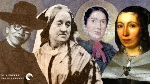 Collage of four historical women