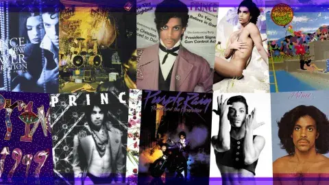 Collage of Prince album covers