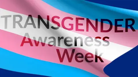 banner that reads, "Transgender Awareness Week"